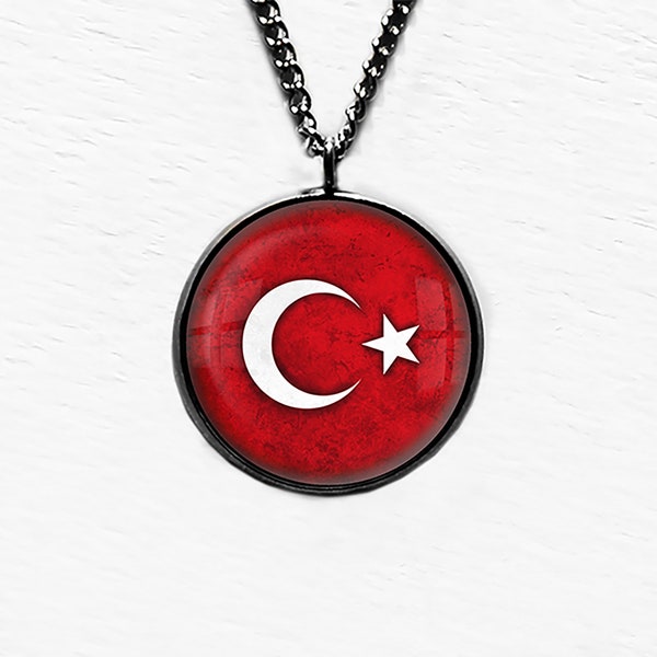 Turkey Turkish Flag Pendant & Necklace