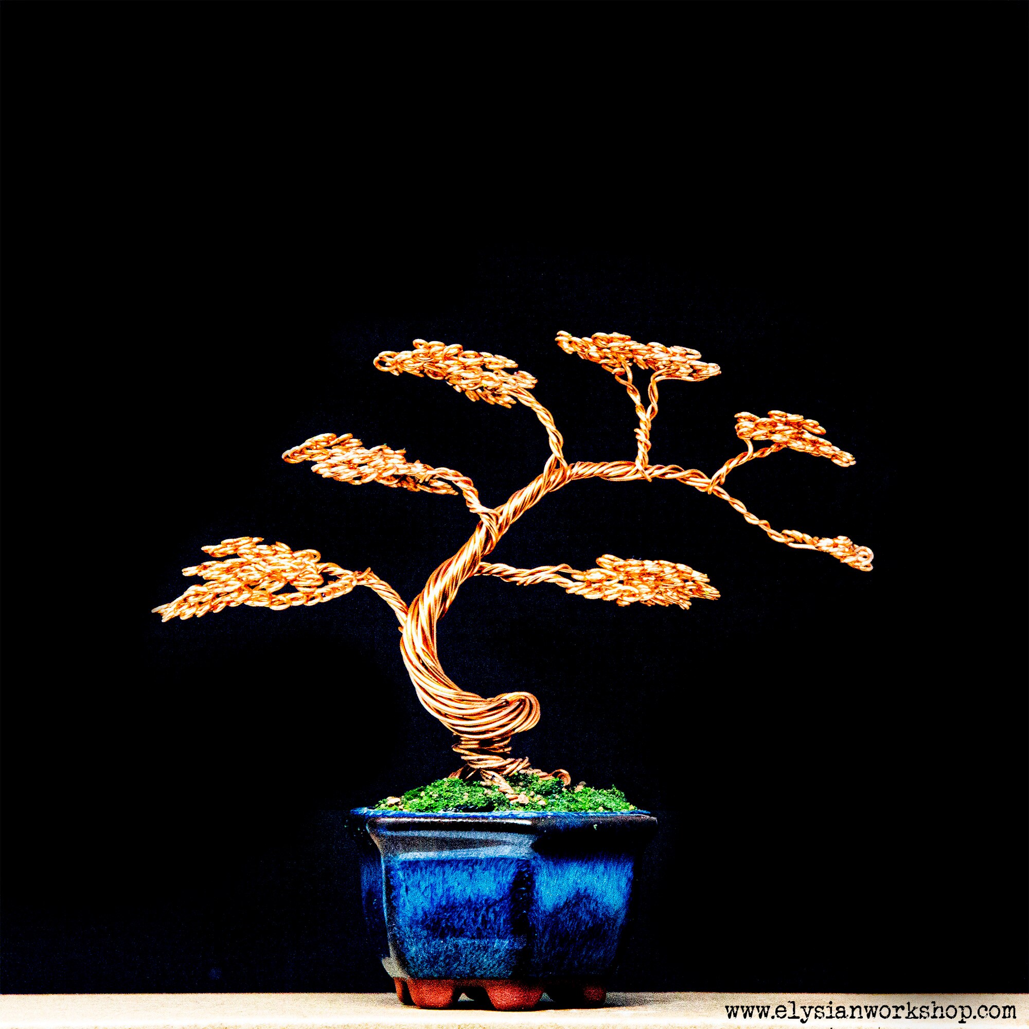 Copper Wire Bonsai Tree in a Ceramic Bonsai Pot Etsy