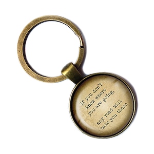 Alice in Wonderland Any Road will Take You There Keychain Keyring