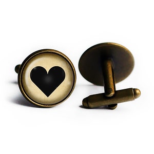 Black Love Heart Mothers Valentines Cufflinks image 1