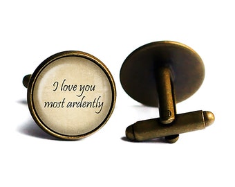 Jane Austen I love You Most Ardently Cufflinks