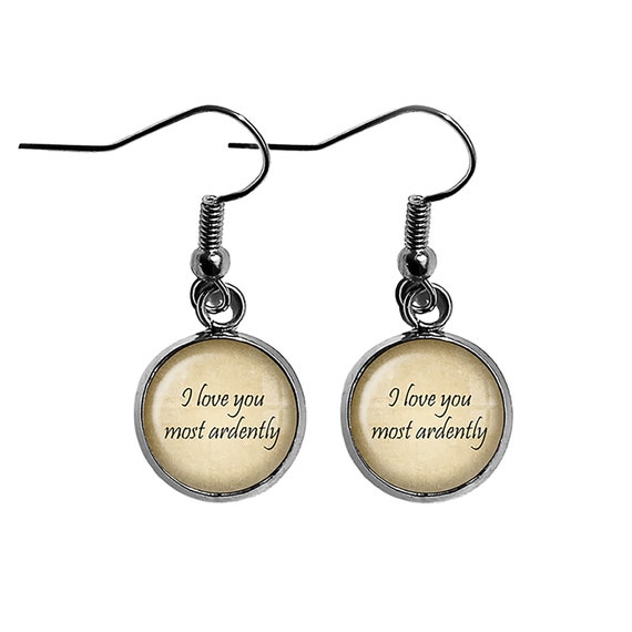 Jane Austen I Love You Most Ardently Surgical Steel Earrings Etsy Canada