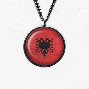 Albania Albanian Flag Pendant & Necklace