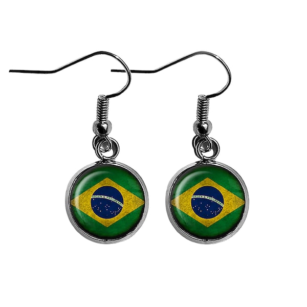 Brazil Brazilian Flag Earrings
