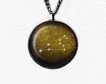 Zodiac Symbol Astrology Leo Star Constellation Pendant Necklace