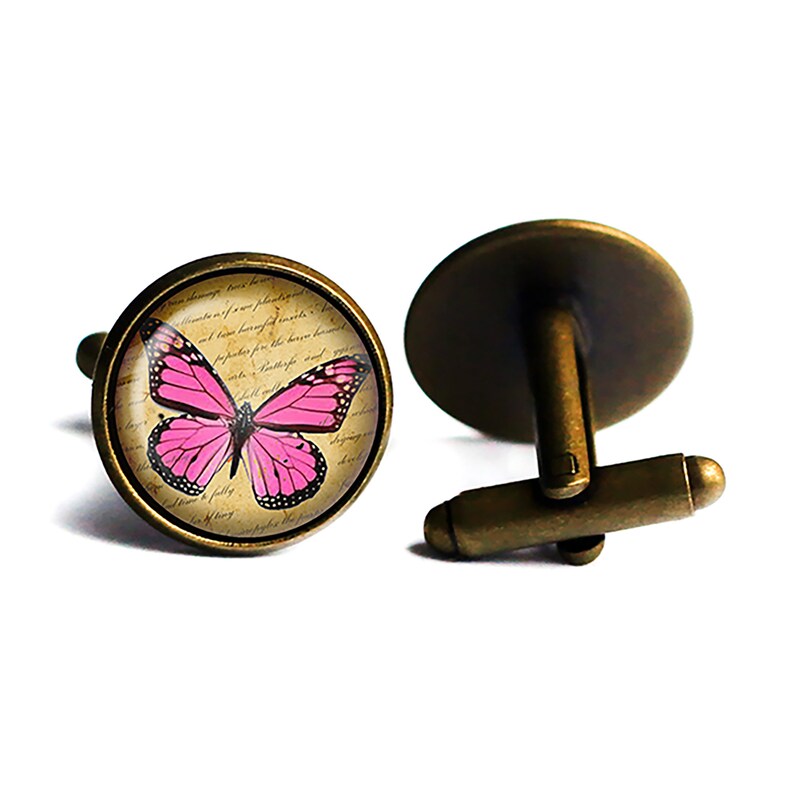 Pink Butterfly Cufflinks