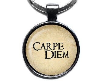 Latin Phrase Quote Saying Carpe Diem Seize the Day Horace Roman Poet Keychain Keyring