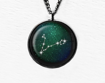 Zodiac Symbol Astrology Pisces Star Constellation Pendant Necklace