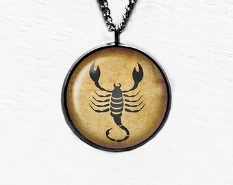 Zodiac Symbol Astrology Scorpio Pendant Necklace