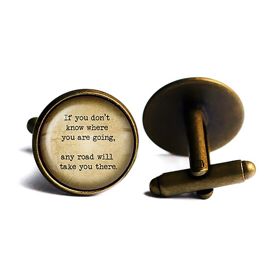 Cuff Links Tie Clips Jewelry Alice In Wonderland Any Road Will Take You There Cufflinks
