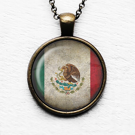 Mexico Mexican Flag Pendant Necklace Etsy Australia