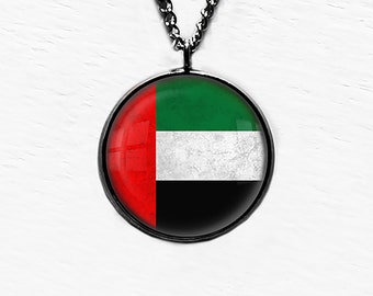 United Arab Emirates Emirati Flag Pendant & Necklace