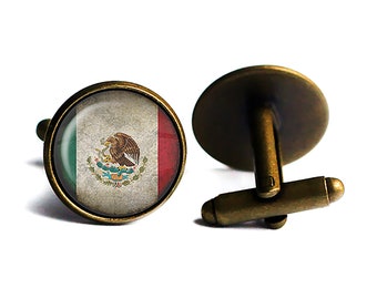 Mexico Mexican Flag Cufflinks