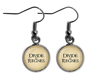 Latin Phrase Quote Saying Divide ut Regnes Divide and Conquer Earrings