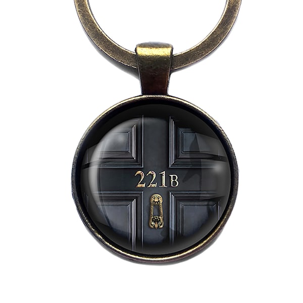 Sherlock Holmes Room 221B Keychain Keyring