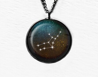 Zodiac Symbol Astrology Virgo Star Constellation Pendant Necklace