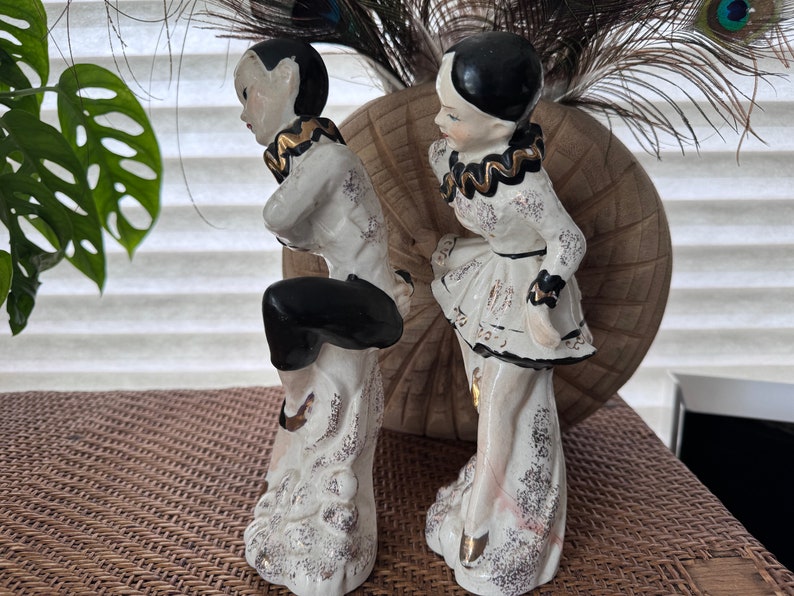MCM Midcentury Man Woman Ceramic Figurines / Dancers Etsy