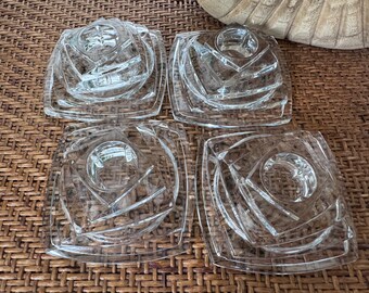 clear glass set of 4 taper candleholders | modern design home decor