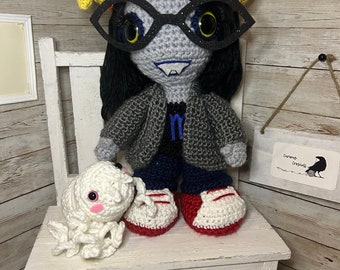 Vriska Crochet Doll Plush with Spider from Homestuck