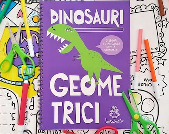 Dinosauri geometrici | Activity book bambini | Tecniche di disegno