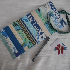 Rainbow patchwork pen roll, made to order from assorted reclaimed fabrics image 9