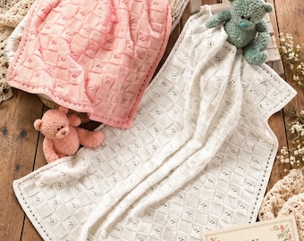 Baby Blanket & Shawl Knitting Pattern, DK Yarn, Instant Download