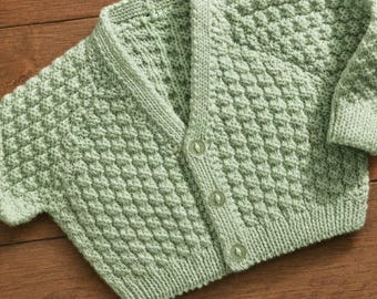 Baby Vintage Cardigan Pattern, PDF Download, Double Knit, UK Terms
