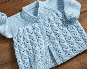 Baby Vintage Matinee Coat Pattern, PDF Download, Double Knit, UK Terms