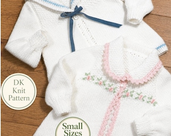 Knitting Pattern Baby Coats, Early Baby Sizes, 14-18", PDF Download