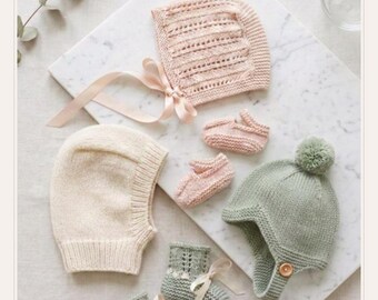 Patrón de punto para bebé / Gorro, pasamontañas, casco, patucos y zapatos / Descarga instantánea en PDF
