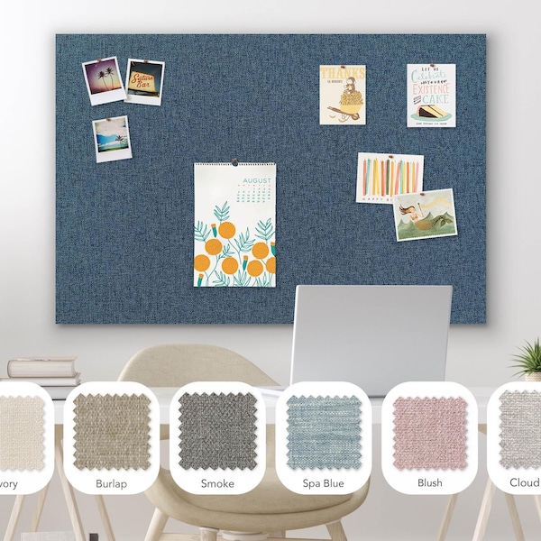 Frameless Linen Pin Board - (48" x 32") - Gallery Wrapped Bulletin Board