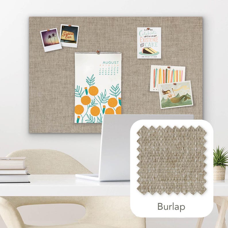 Frameless Linen Pin Board - (36" x 24") - Gallery Wrapped Bulletin Board immagine 5