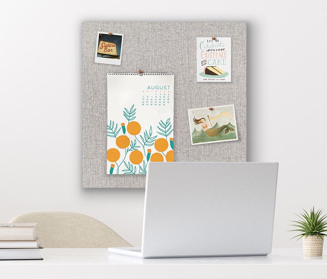 24 X 24 Pin Board SILVER GREY FABRIC Frameless Pin Board Bulletin Board