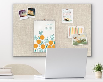 36" x 24" Pin Board LINEN FABRIC | Frameless Pin Board | Bulletin Board | Fabric Board