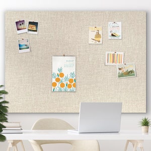 60" x 40" Pin Board LINEN FABRIC | Frameless Pin Board | Bulletin Board | Fabric Board