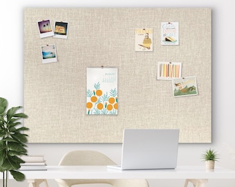 60" x 40" Pin Board LINEN FABRIC | Frameless Pin Board | Bulletin Board | Fabric Board