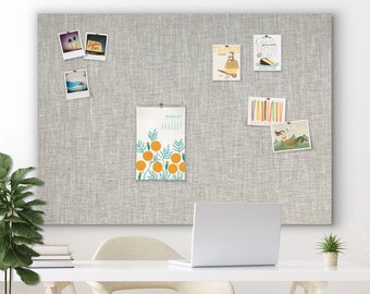 60" x 40" Pin Board GREY LINEN FABRIC | Frameless Pin Board | Bulletin Board | Fabric Board