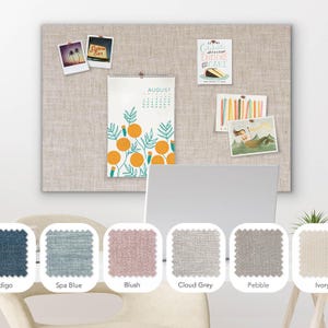 Frameless Linen Pin Board - (36" x 24") - Gallery Wrapped Bulletin Board immagine 1