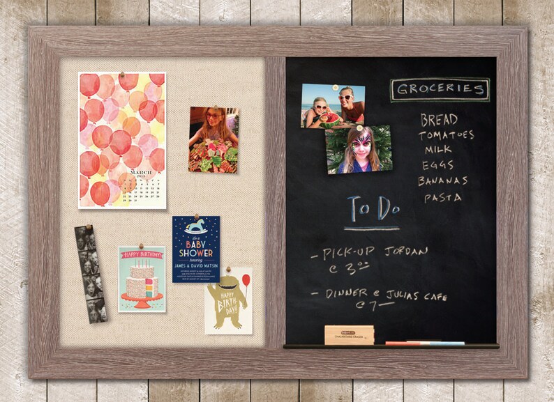 Chalk Combo Board Chalk Bulletin Board Chalkboard Combo Etsy