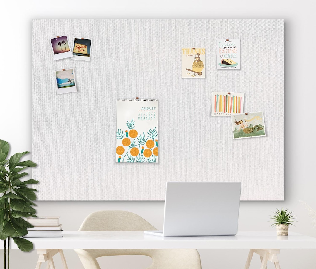 60" X 40" Pin Board SNOW FABRIC | Frameless Pin Board | Bulletin Board ...