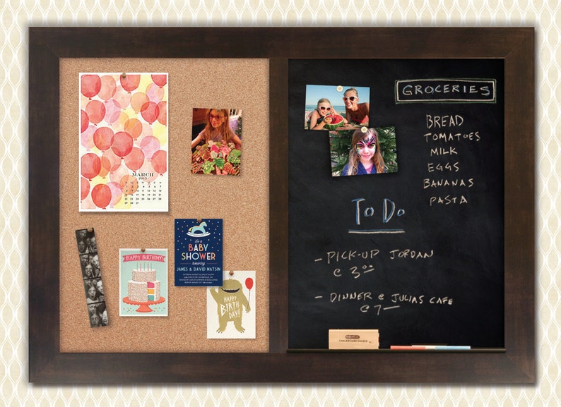 Chalk Combo Board Chalk Cork Board Chalkboard Combo Etsy