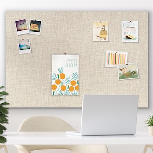 48 x 32 Pin Board LINEN FABRIC Frameless Pin Board Bulletin Board Fabric Board 画像 1