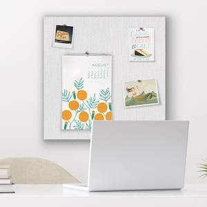 24" x 24" Pin Board SNOW FABRIC | Frameless Pin Board | Bulletin Board | Fabric Board