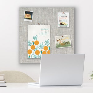 24" x 24" Pin Board GREY LINEN FABRIC | Frameless Pin Board | Bulletin Board | Fabric Board