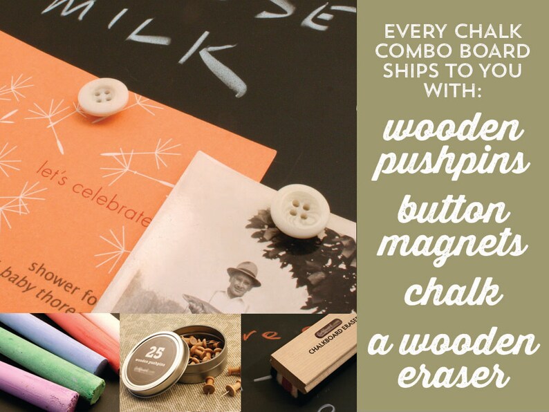 Chalk Combo Board Chalk Bulletin Board Chalkboard Combo Etsy