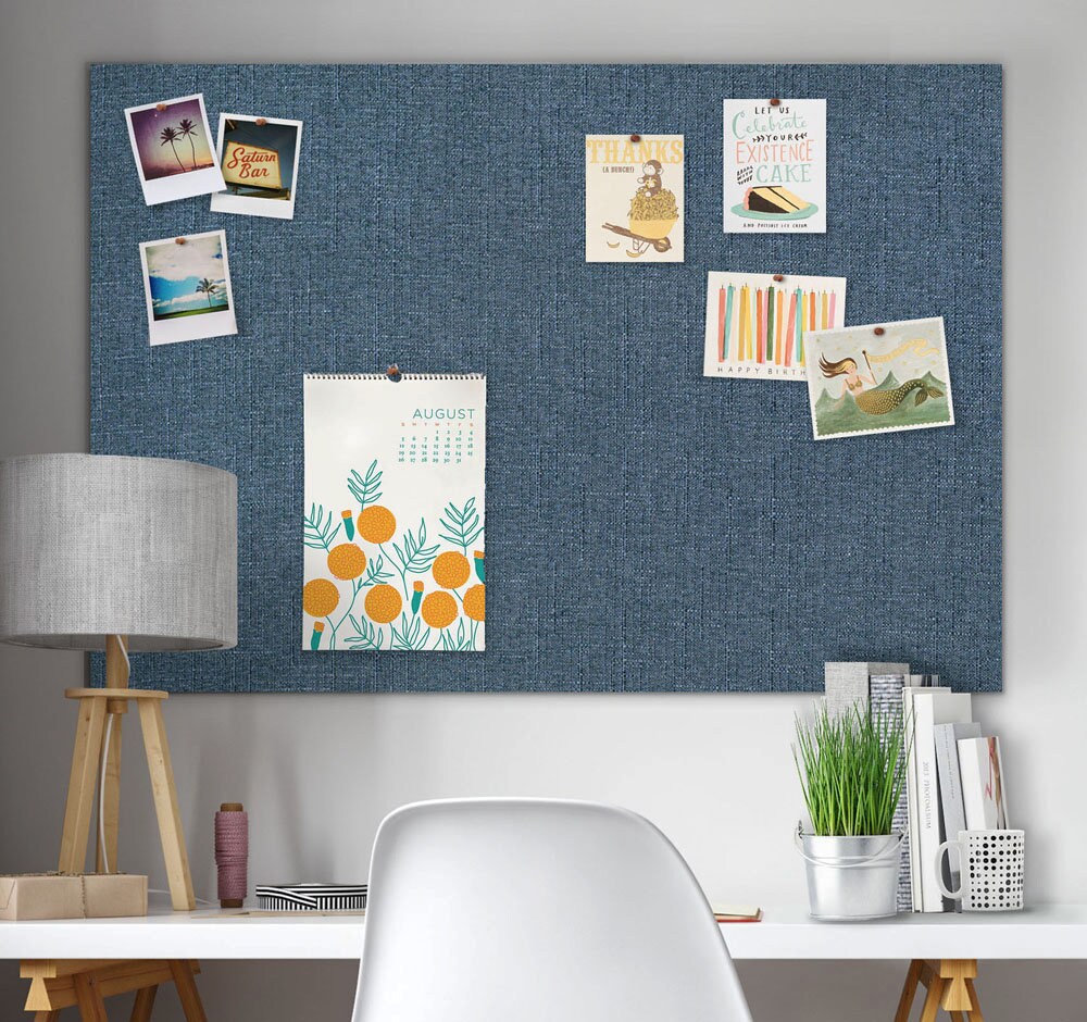 48 X 32 Pin Board INDIGO BLUE FABRIC Frameless | Etsy