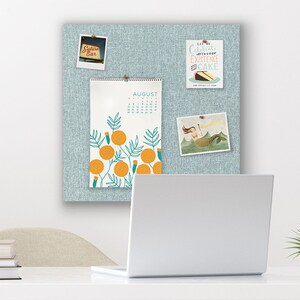 24" x 24" Pin Board SPA BLUE FABRIC | Frameless Pin Board | Bulletin Board | Fabric Board