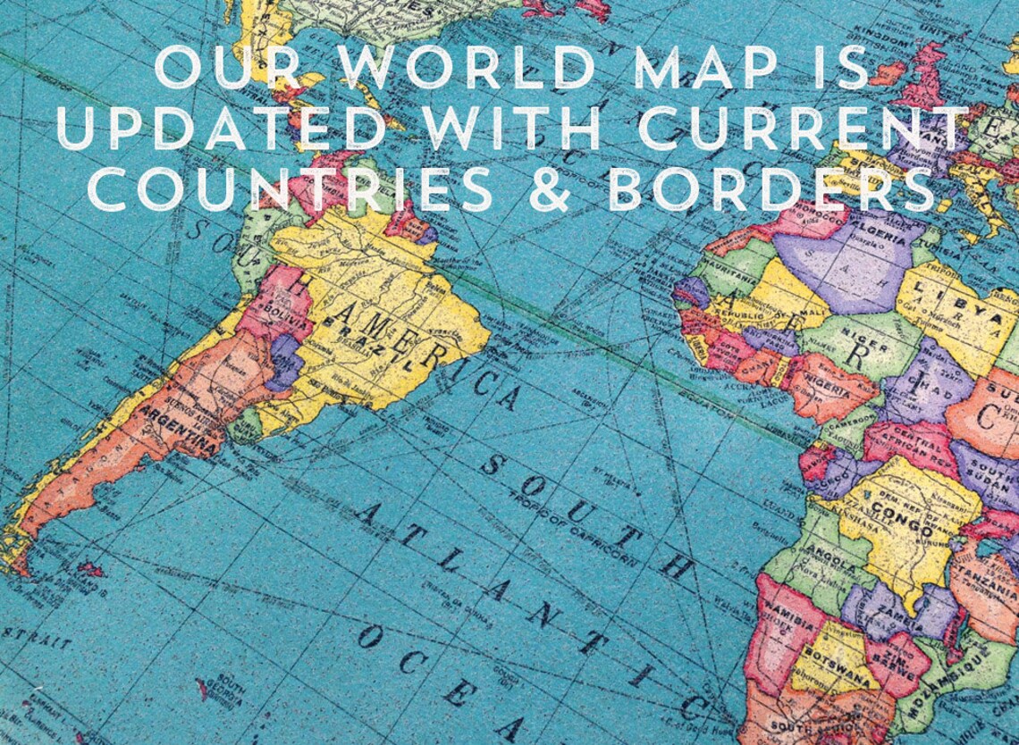 Cork Board World Map Framed Cork Board Map World Map Map Etsy