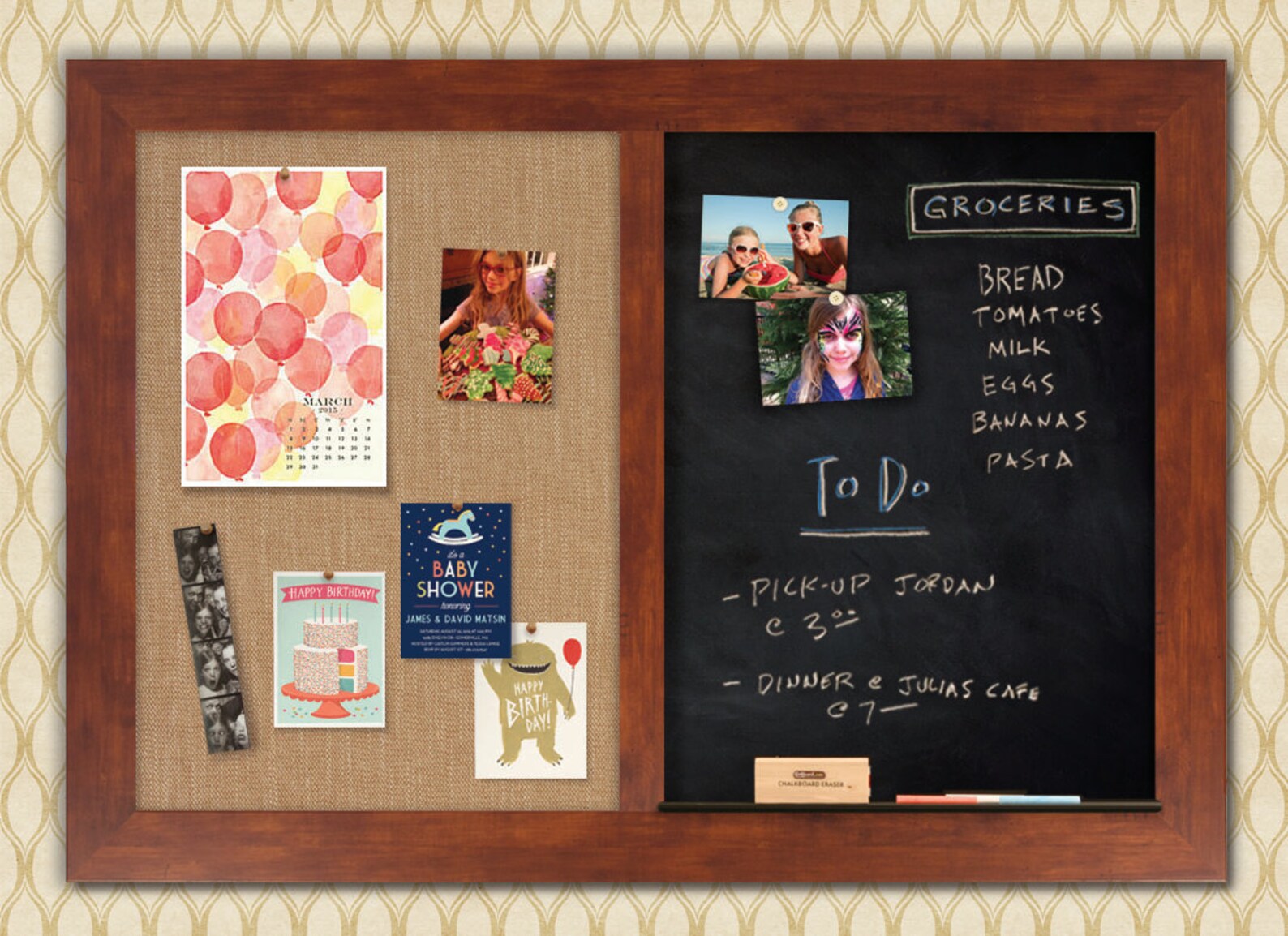 Chalk Combo Board Chalk Bulletin Board Chalkboard Combo Etsy