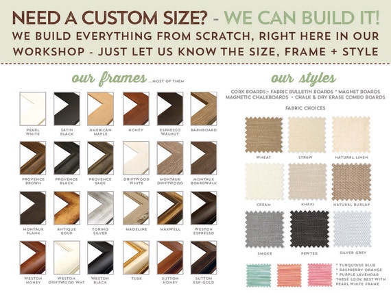 Bulletin Boards Framed Bulletin Boards Fabric Boards Etsy